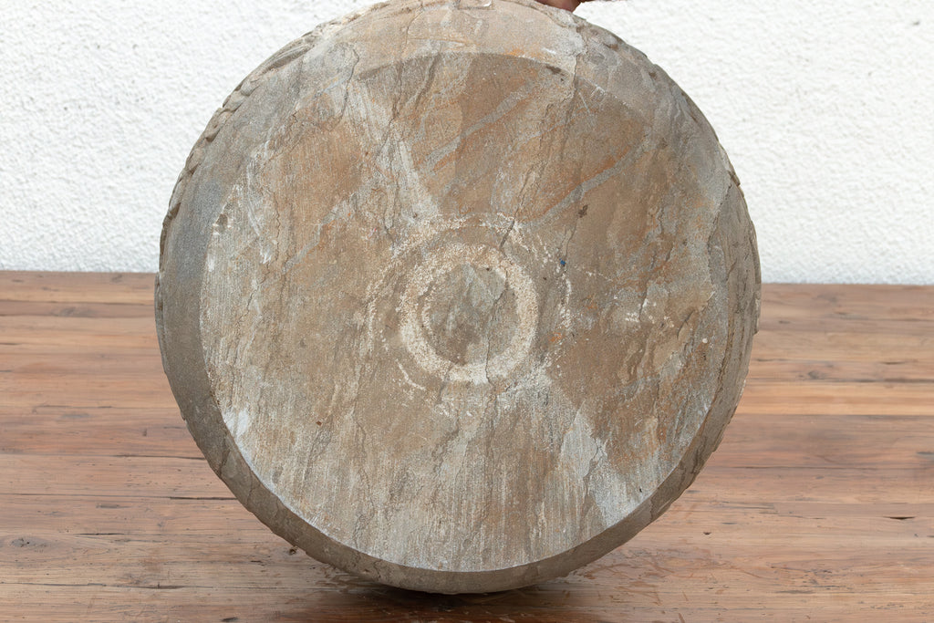 Sculptural Floral Motif Stone Vessel