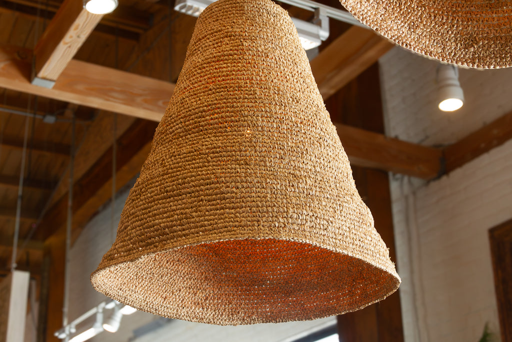 Tall Coastal Bell Shape Sea Grass Woven Lantern