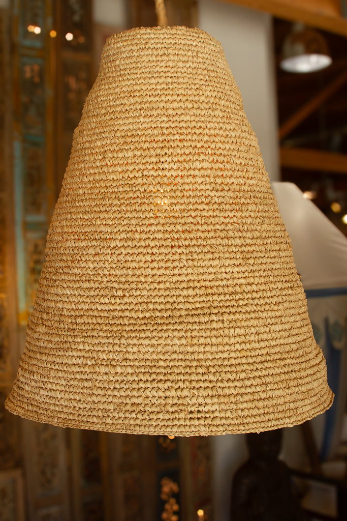 Tall Coastal Bell Shape Sea Grass Woven Lantern