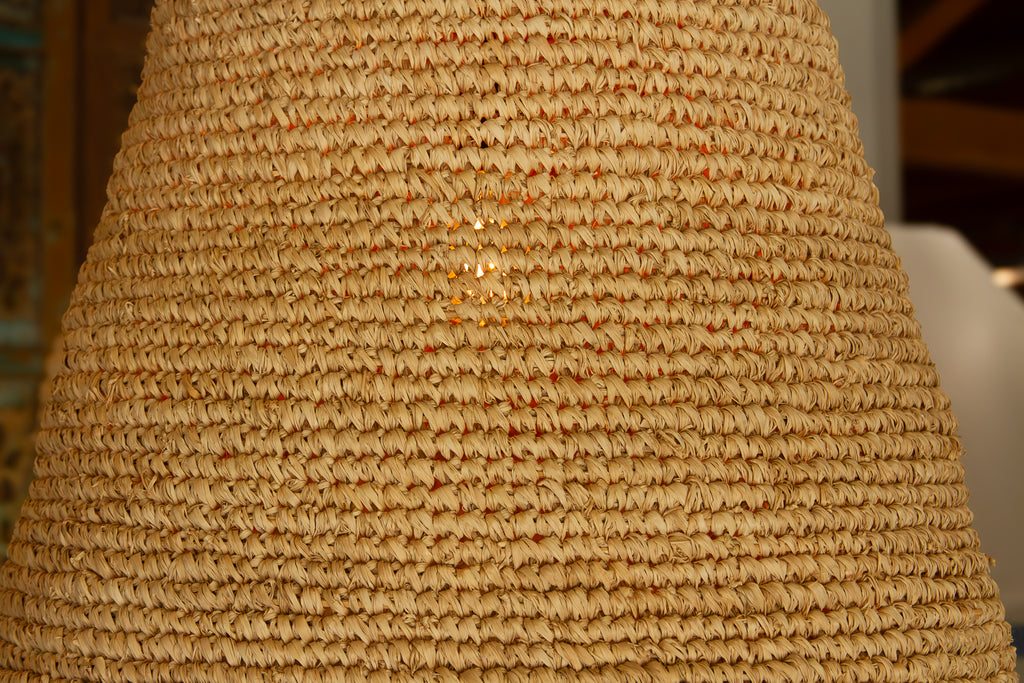 Tall Coastal Bell Shape Sea Grass Woven Lantern
