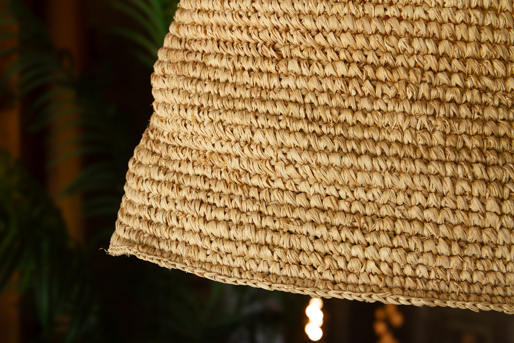 Tall Coastal Bell Shape Sea Grass Woven Lantern