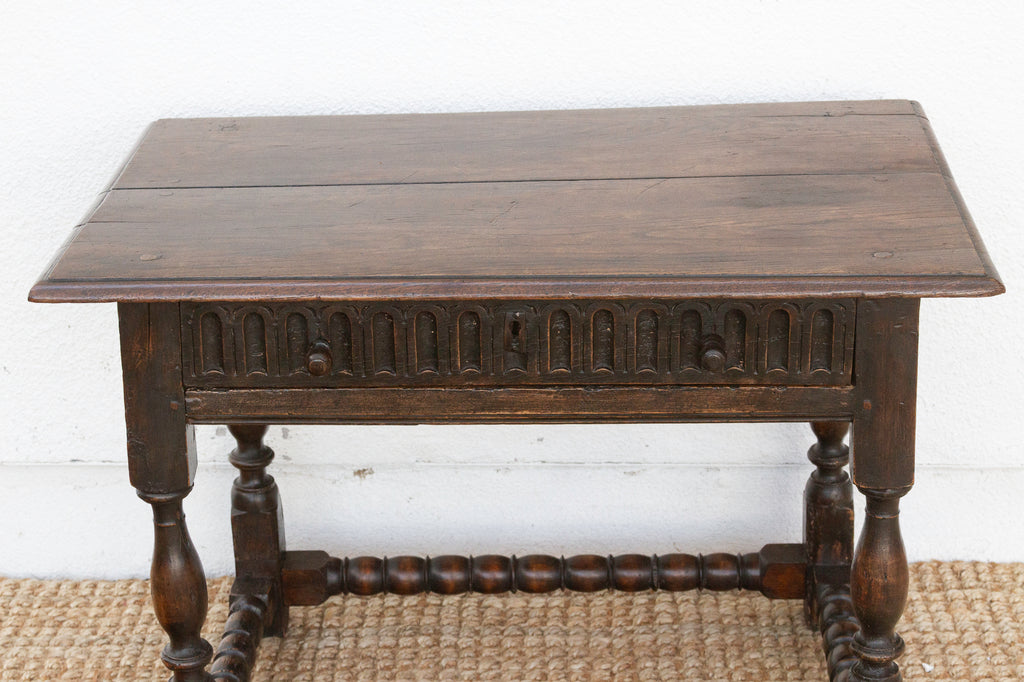 17th Century English Carved Tavern Table