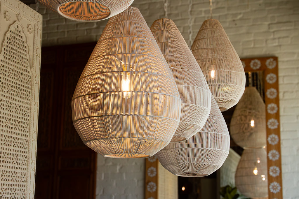 Luminous Metal Frame Tiered Laced Pendant Lantern