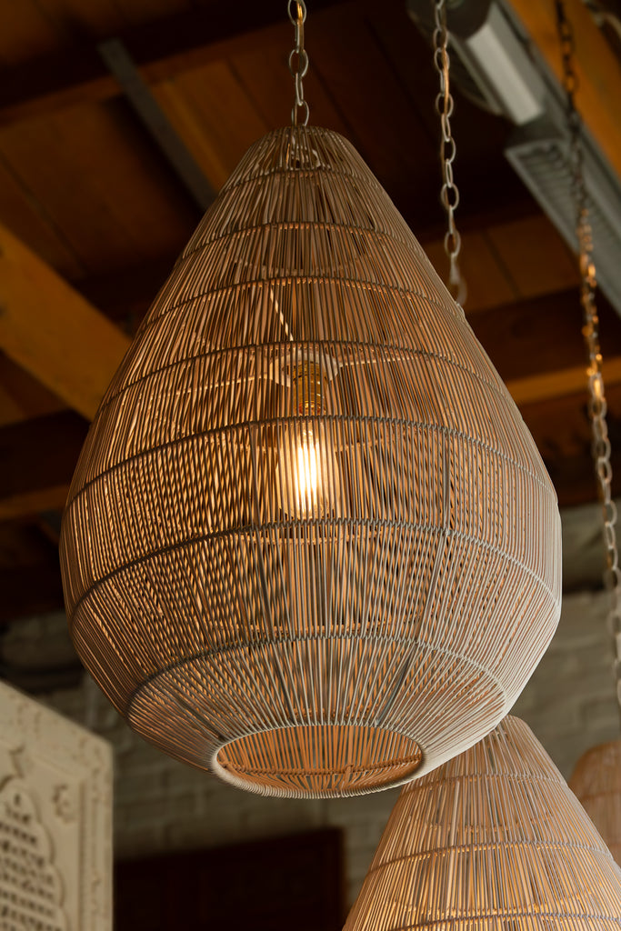 Luminous Metal Frame Tiered Laced Pendant Lantern