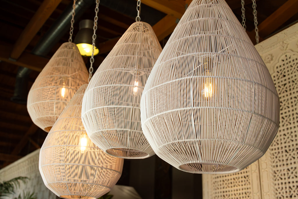 Luminous Metal Frame Tiered Laced Pendant Lantern