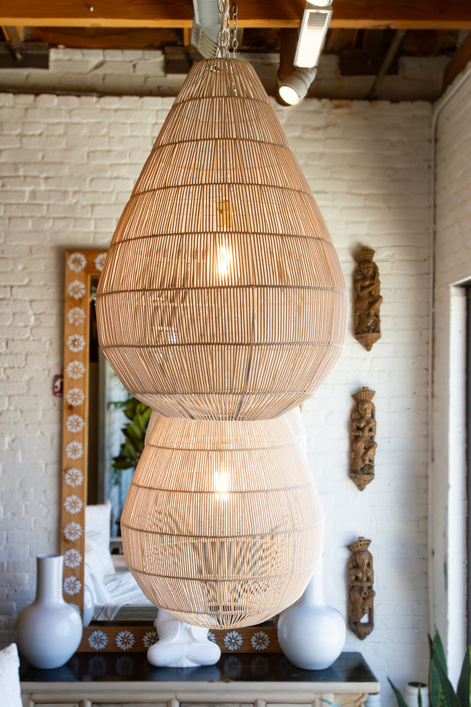 Luminous Metal Frame Tiered Laced Pendant Lantern