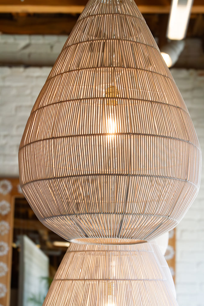 Luminous Metal Frame Tiered Laced Pendant Lantern
