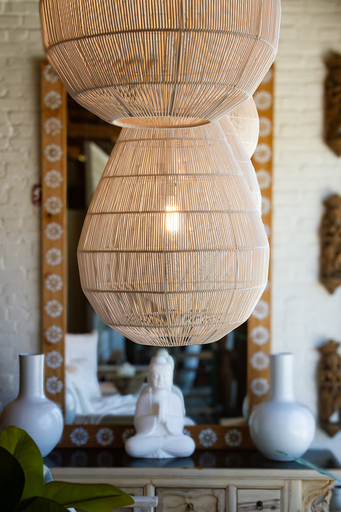 Luminous Metal Frame Tiered Laced Pendant Lantern