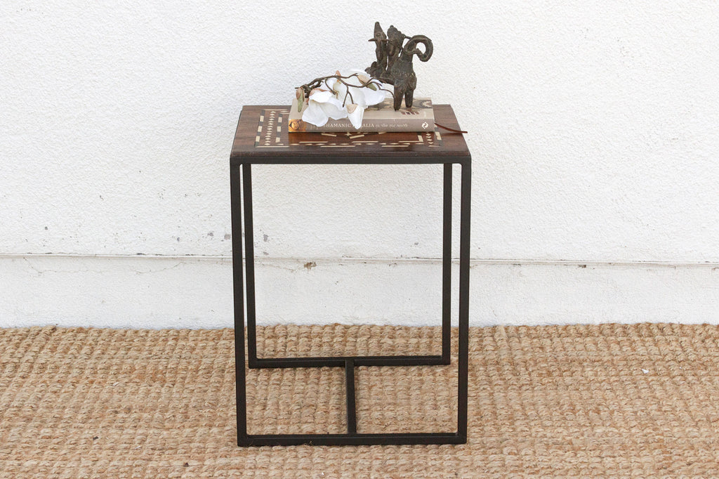 Small Indian Medallion Inlay Side Table