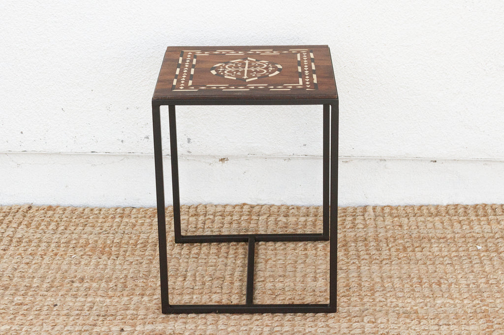 Small Indian Medallion Inlay Side Table