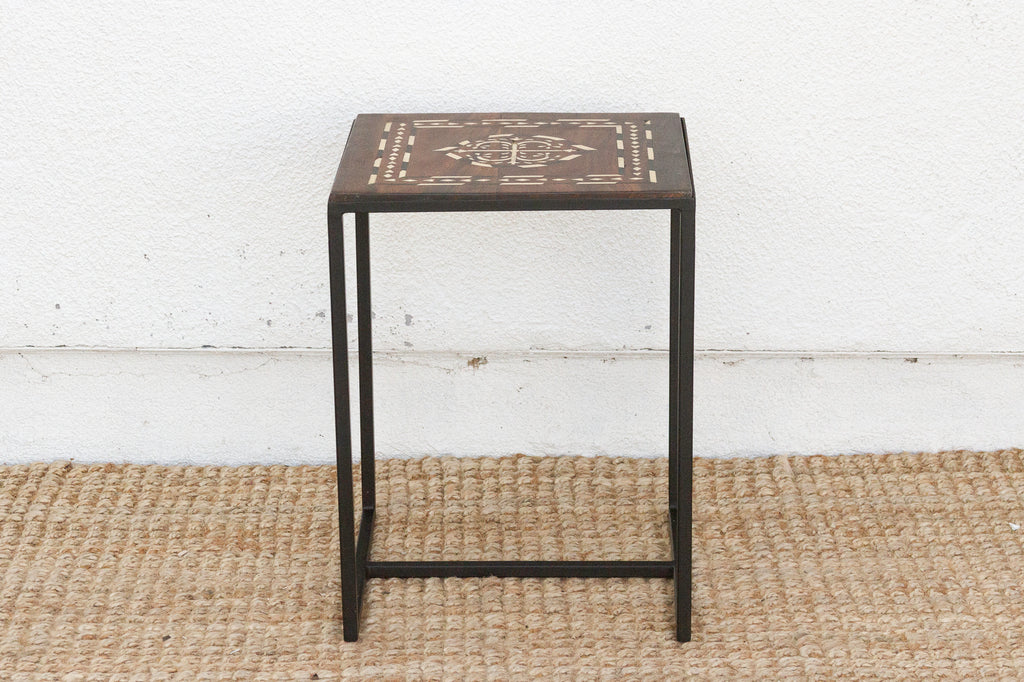Small Indian Medallion Inlay Side Table