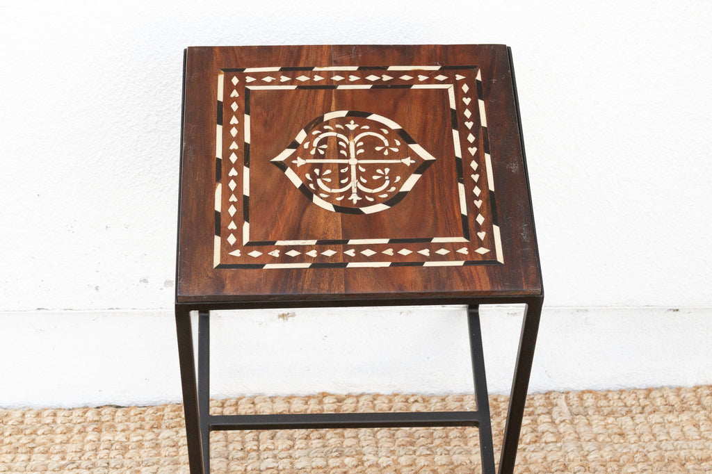 Small Indian Medallion Inlay Side Table