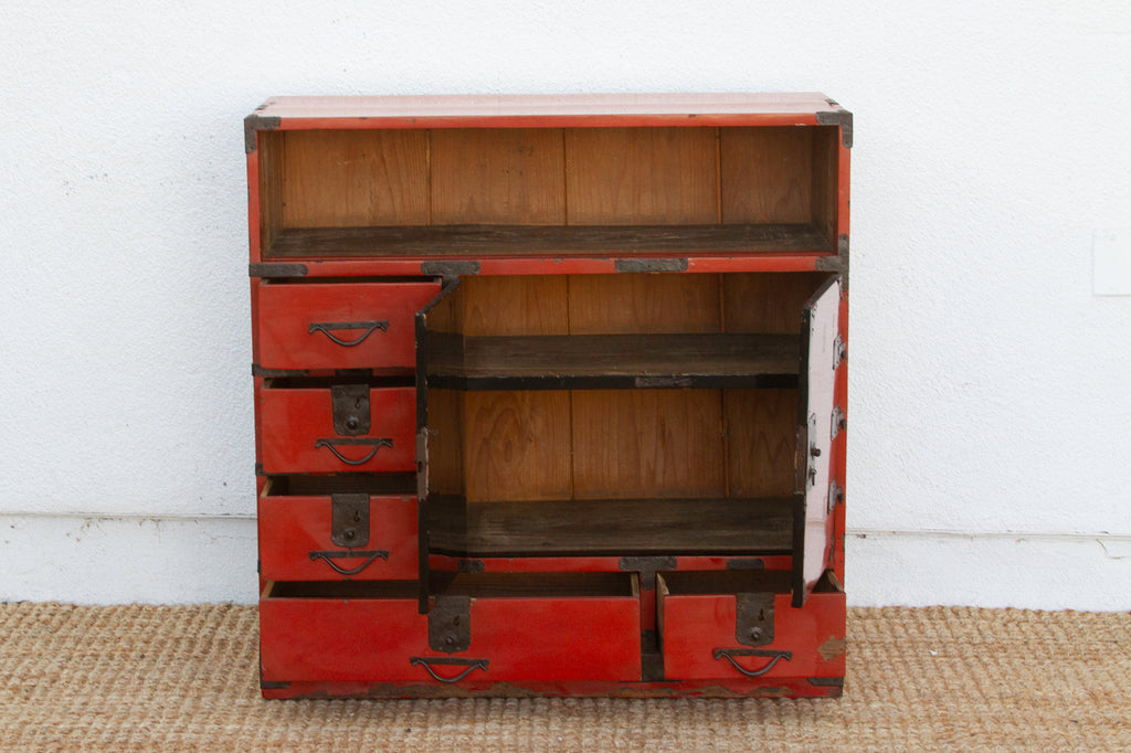 Zen & Fire Vintage Japanese Painted Tansu Chest