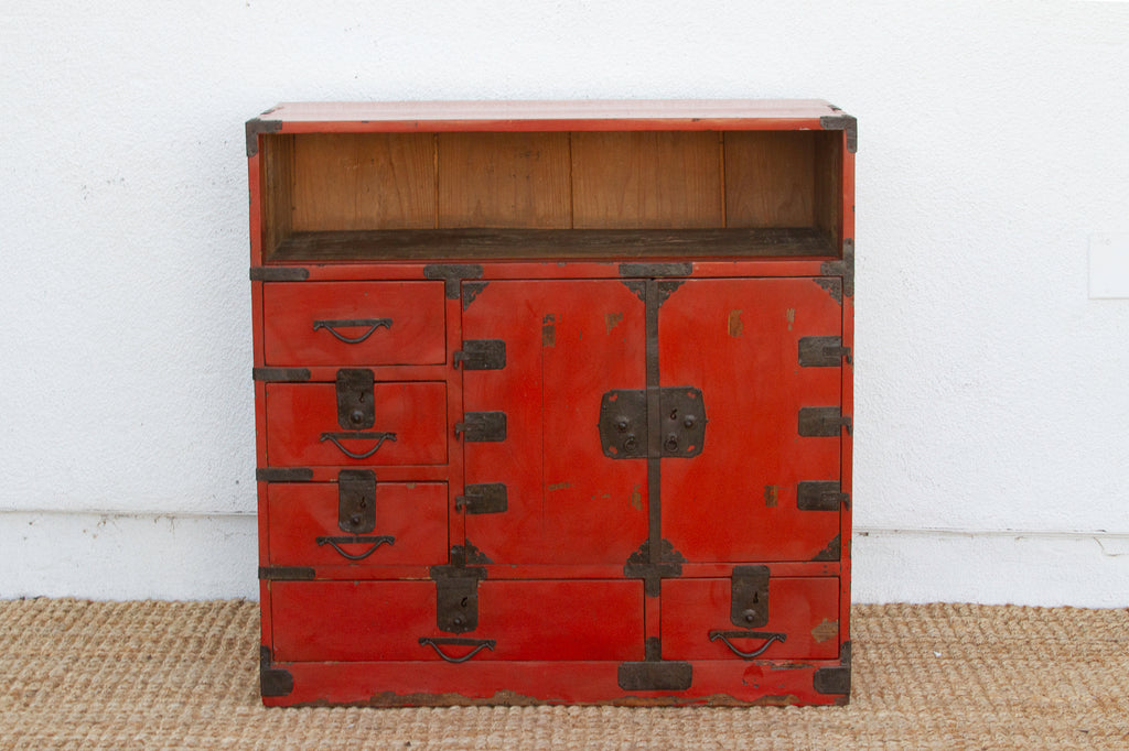 Zen & Fire Vintage Japanese Painted Tansu Chest