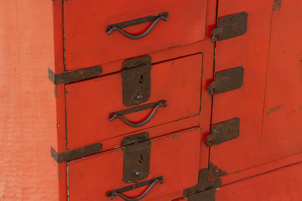 Zen & Fire Vintage Japanese Painted Tansu Chest
