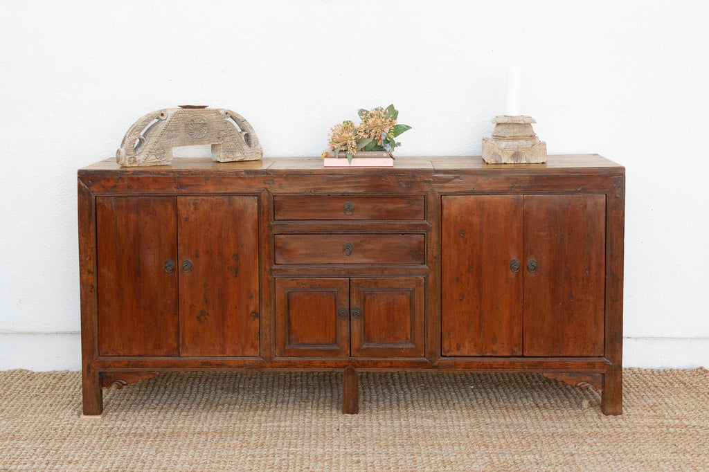 Antique Walnut Asian Scholar's Sideboard