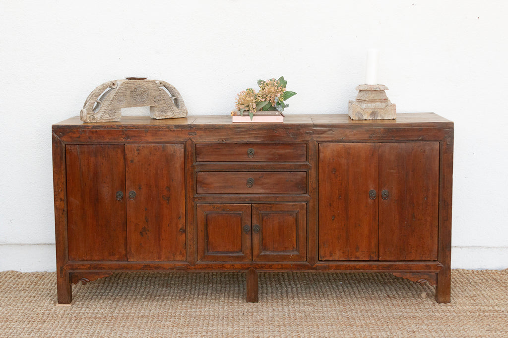 Antique Walnut Asian Scholar's Sideboard