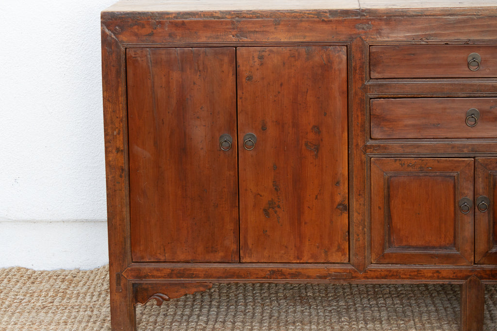 Antique Walnut Asian Scholar's Sideboard