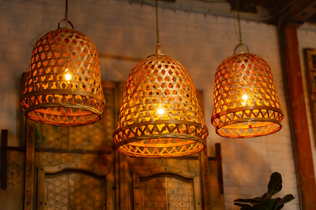 Lombok Handwoven Bamboo Bell Pendant