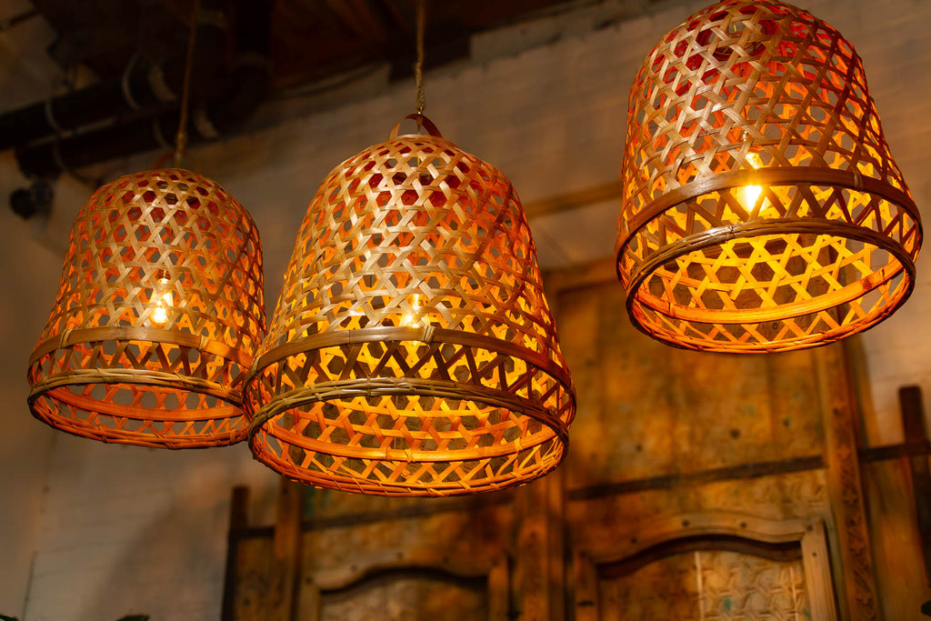 Lombok Handwoven Bamboo Bell Pendant