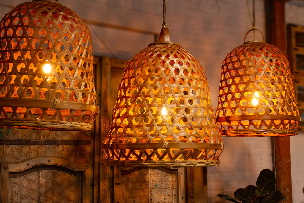 Lombok Handwoven Bamboo Bell Pendant