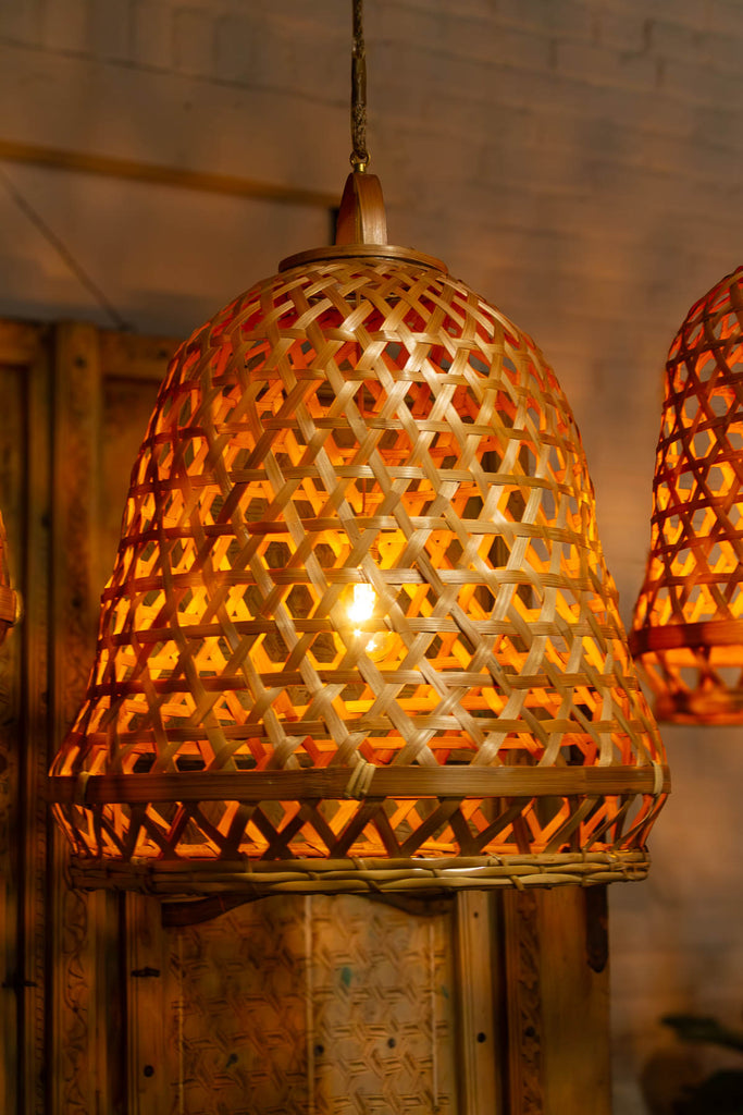 Lombok Handwoven Bamboo Bell Pendant