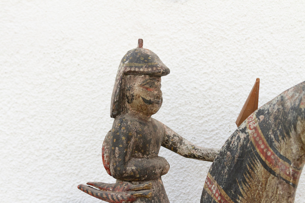 Royal Rajasthan, Antique Indian Painted Horse & Rider