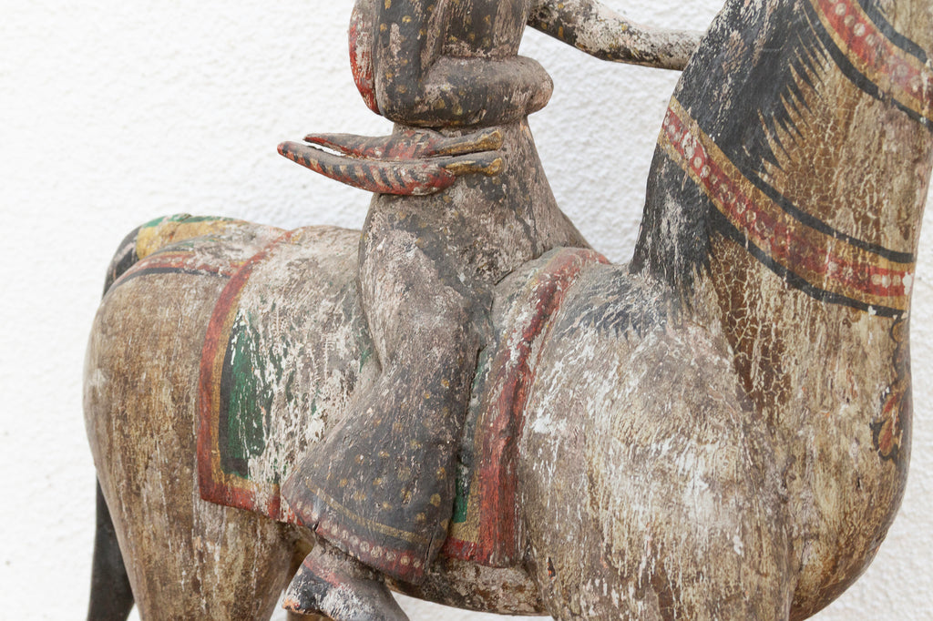 Royal Rajasthan, Antique Indian Painted Horse & Rider