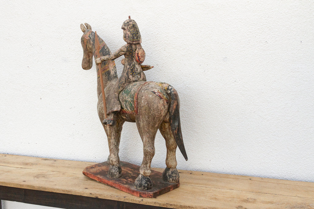 Royal Rajasthan, Antique Indian Painted Horse & Rider