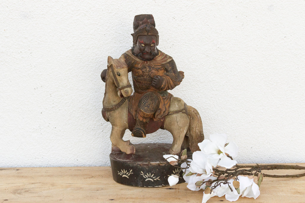 20th Century Mounted Warrior Chinese Sculpture