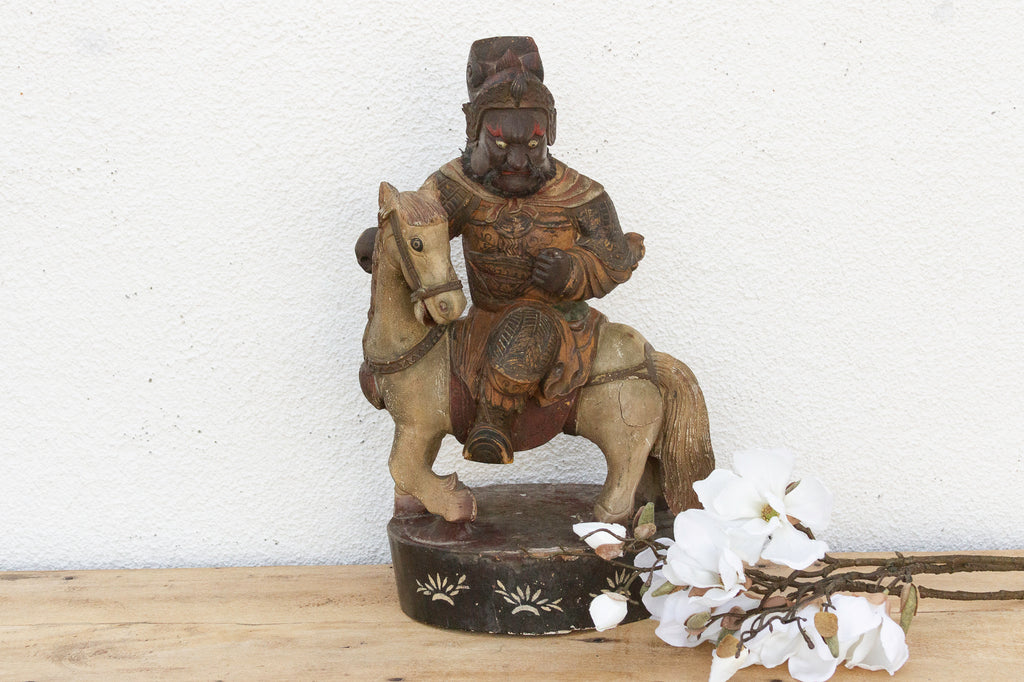 20th Century Mounted Warrior Chinese Sculpture