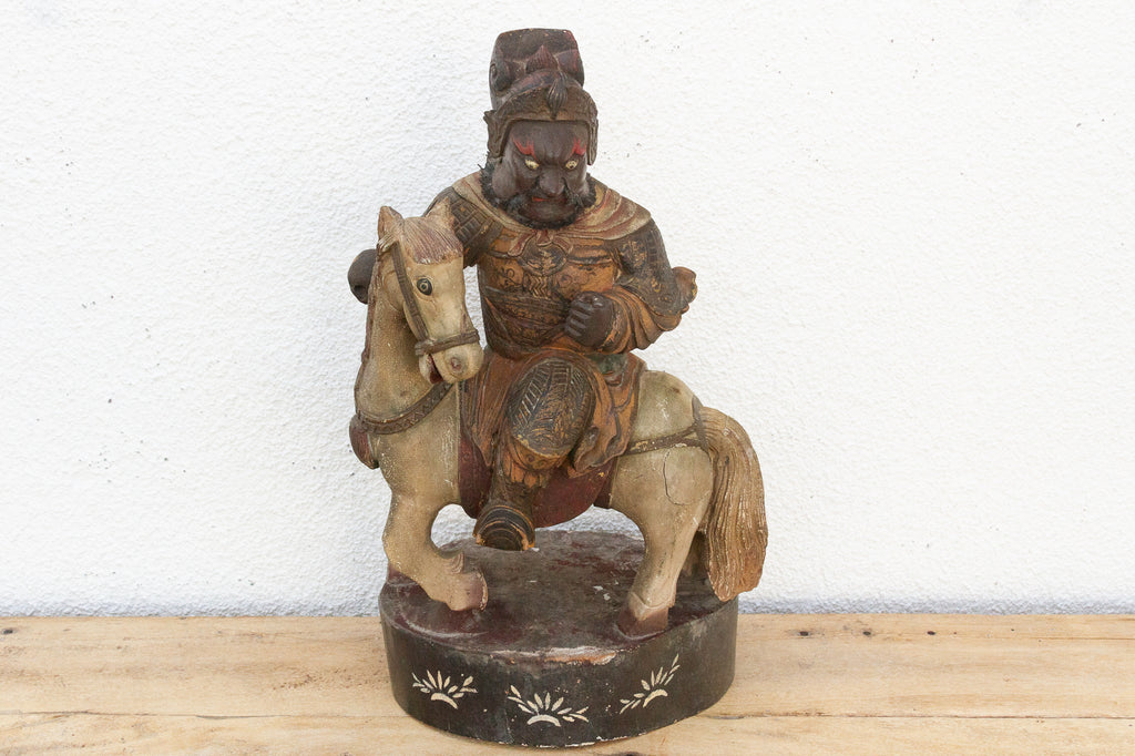 20th Century Mounted Warrior Chinese Sculpture