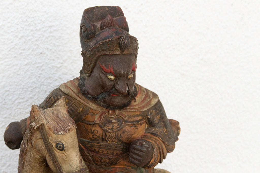 20th Century Mounted Warrior Chinese Sculpture