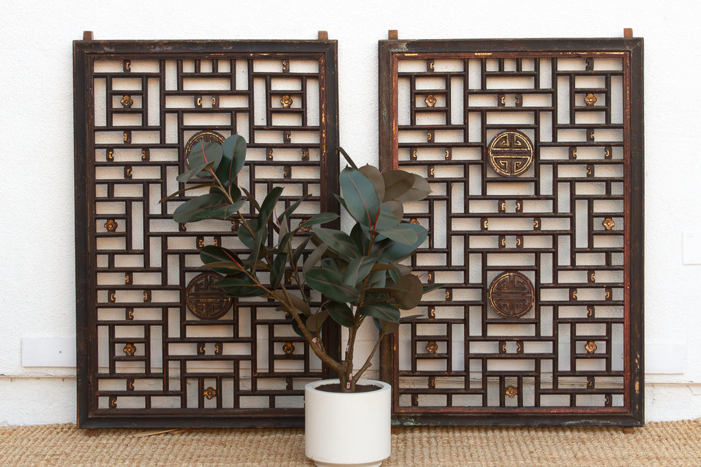 Pair of Large Finely Carved 