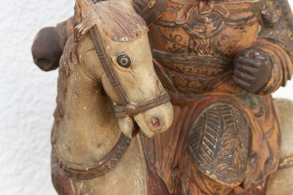 20th Century Mounted Warrior Chinese Sculpture