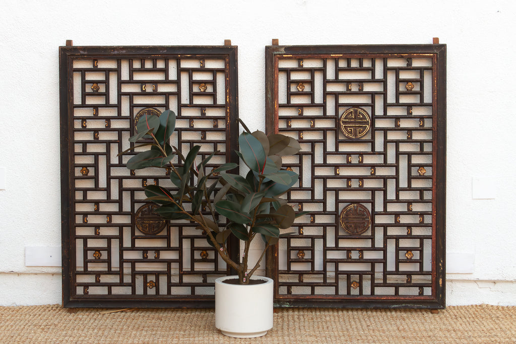 Pair of Large Finely Carved 