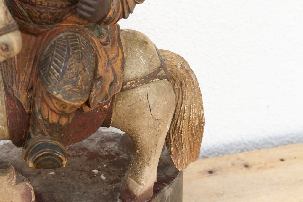 20th Century Mounted Warrior Chinese Sculpture
