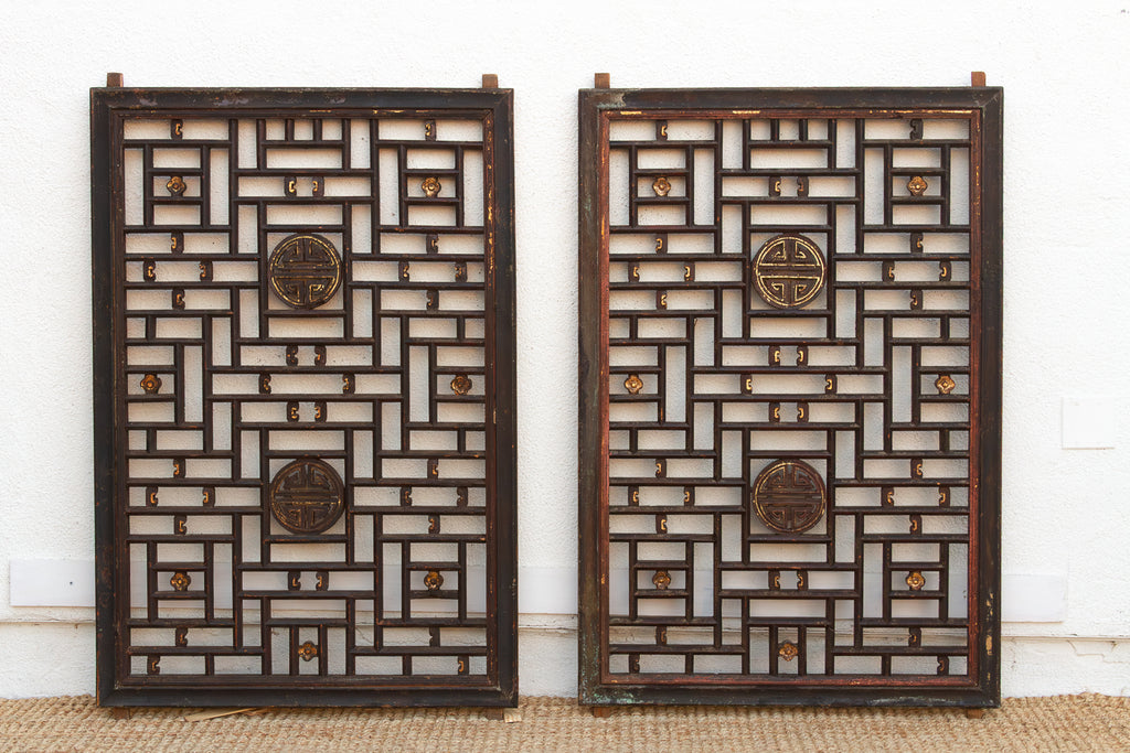 Pair of Large Finely Carved 