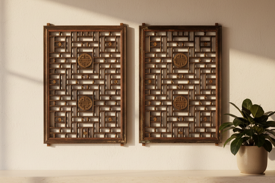 Pair of Large Finely Carved 