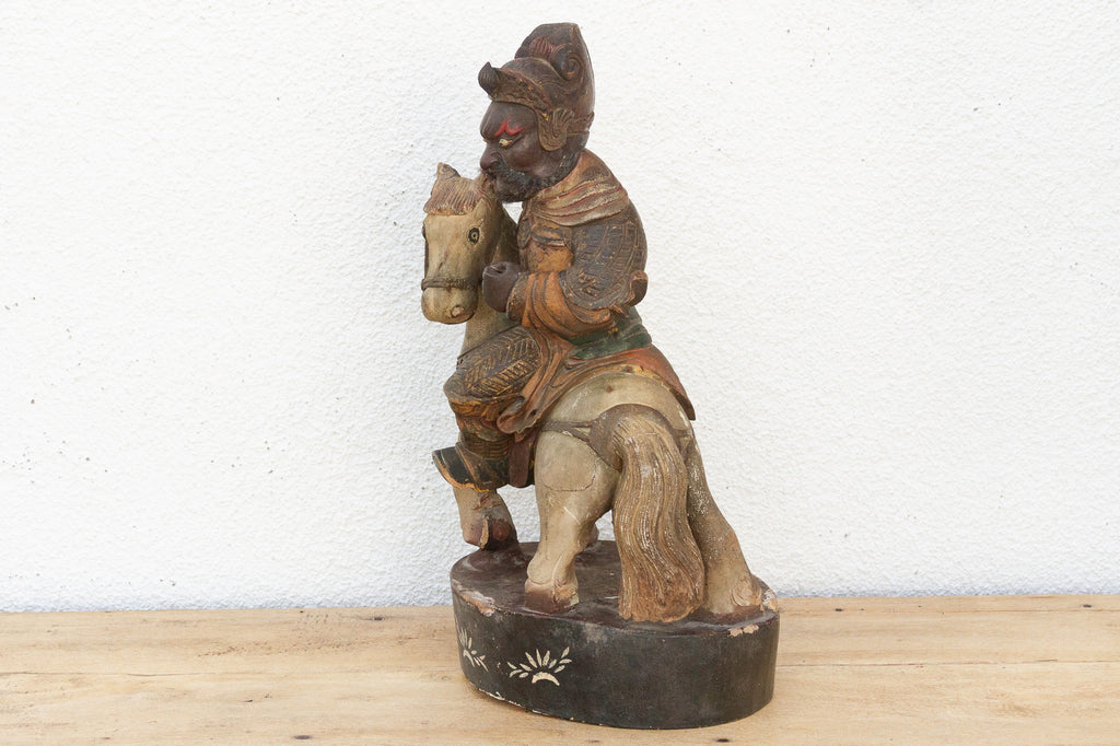 20th Century Mounted Warrior Chinese Sculpture