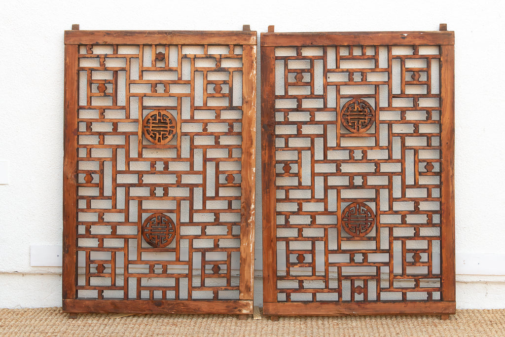 Pair of Large Finely Carved 