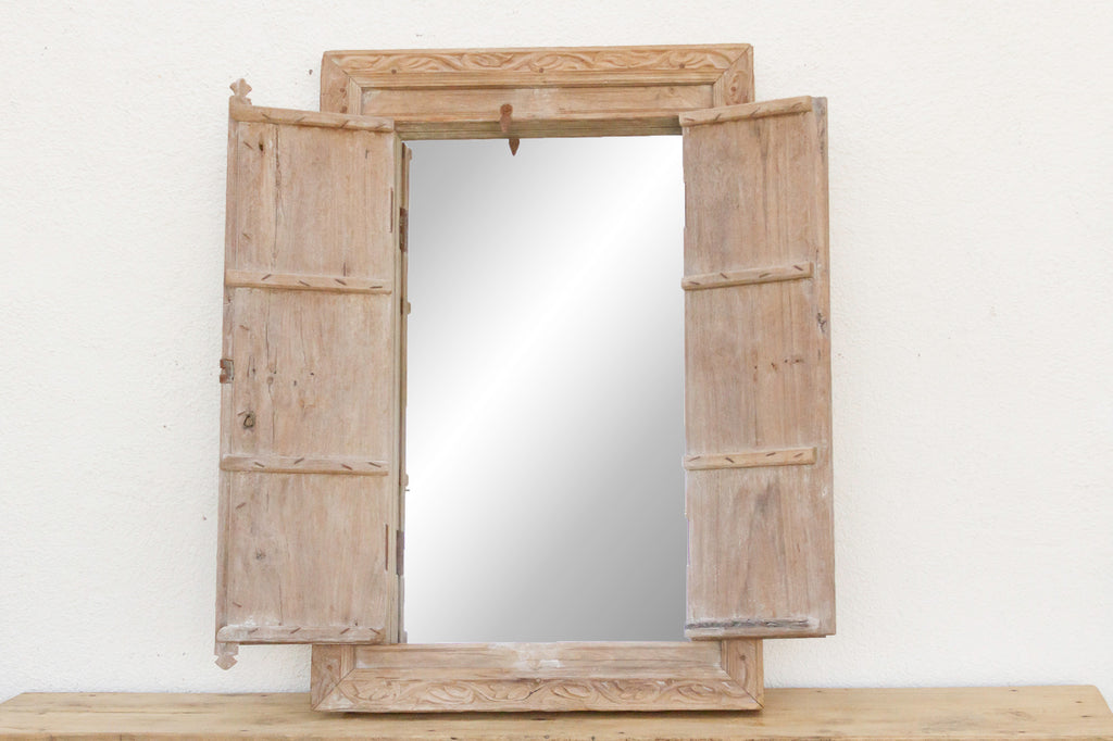 From an Ancient Indian Courtyard, Carved Window Mirror