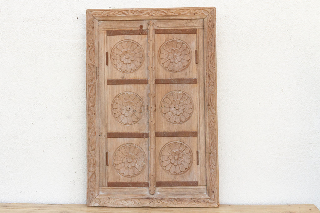From an Ancient Indian Courtyard, Carved Window Mirror
