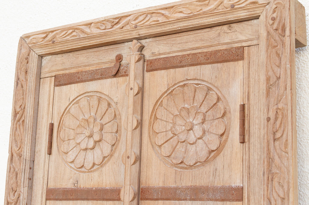 From an Ancient Indian Courtyard, Carved Window Mirror