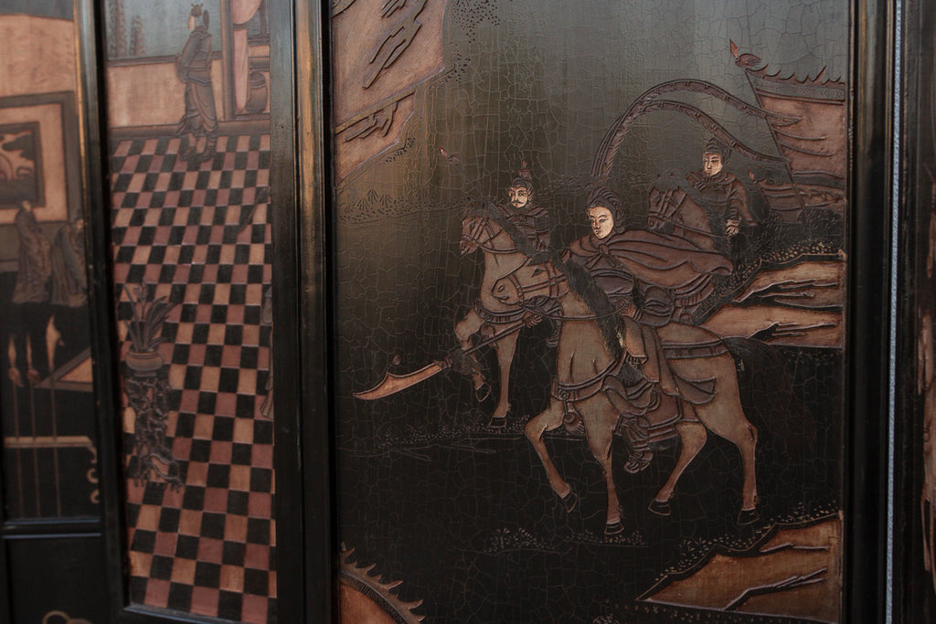 Monumental Black & Gold 10-Panel Coromandel Screen