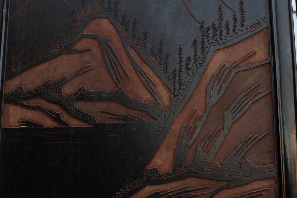 Monumental Black & Gold 10-Panel Coromandel Screen