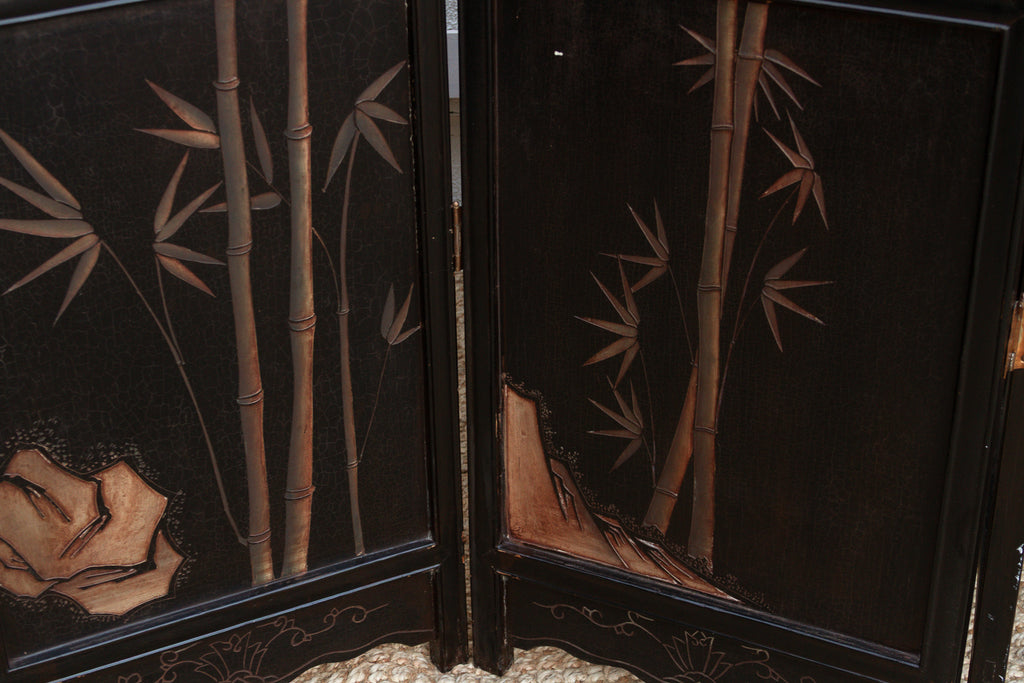 Monumental Black & Gold 10-Panel Coromandel Screen