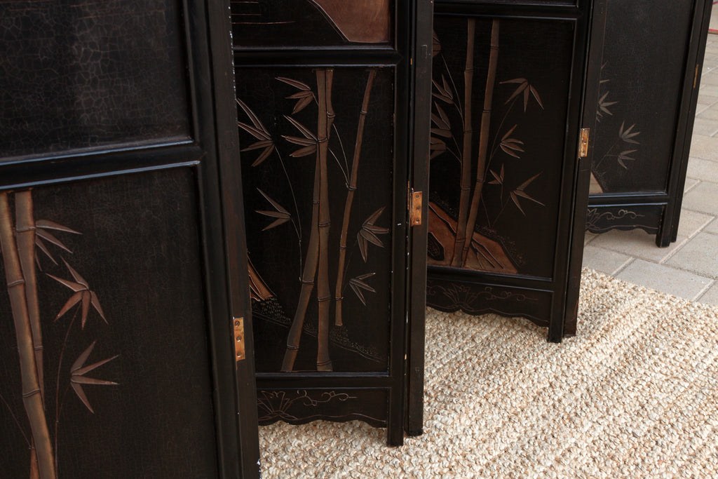 Monumental Black & Gold 10-Panel Coromandel Screen