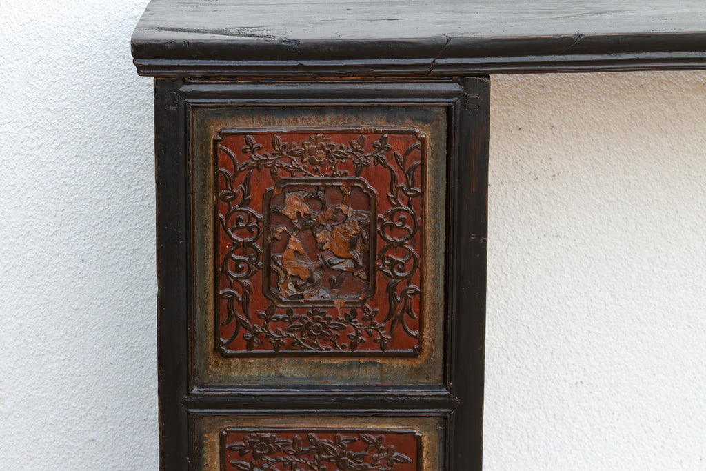 6' Long Ming Style Black Lacquer Altar Table