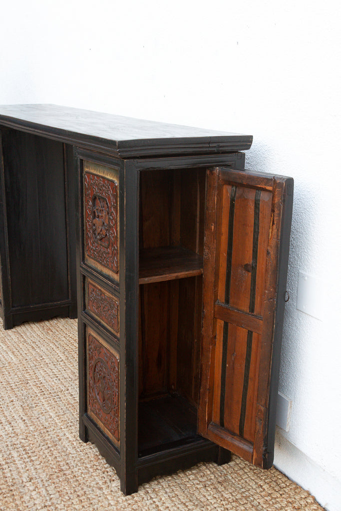 6' Long Ming Style Black Lacquer Altar Table